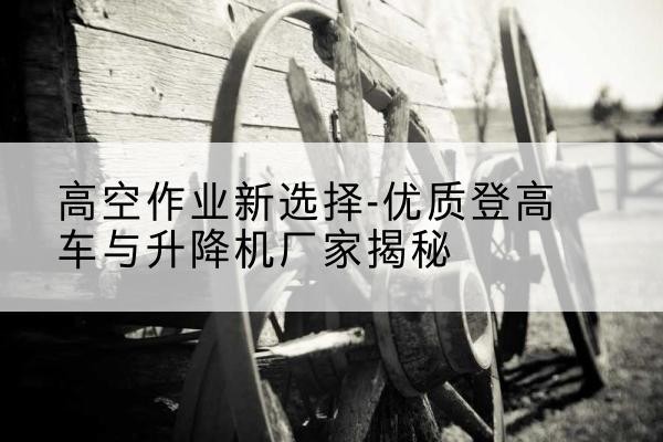 黄埔登高车厂家-高空作业新选择-优质登高车与升降机厂家揭秘