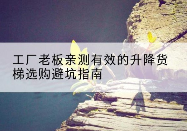 黄埔升降货梯怎么选-工厂老板亲测有效的升降货梯选购避坑指南